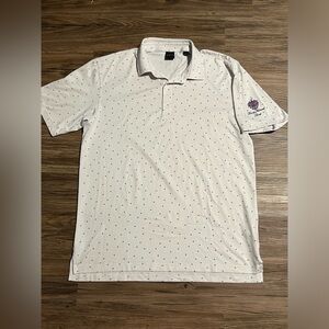 Dunning Trump National Doral Golf Club White Pattern Polo Shirt Mens Size XL